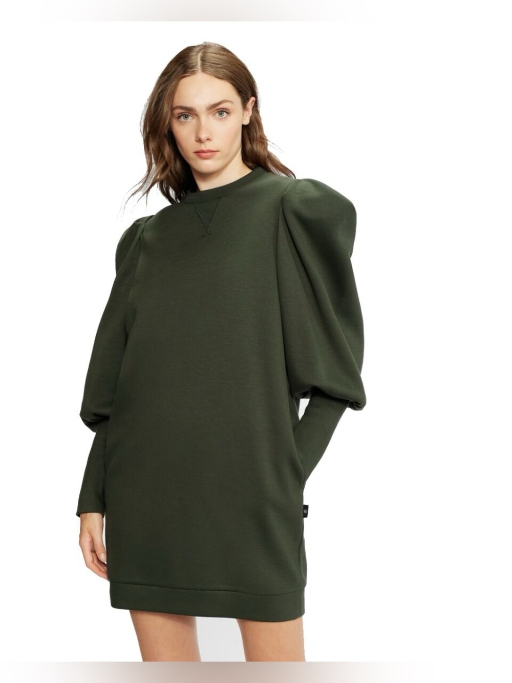 Ted Baker Olive Puff-Sleeve Mini Dress